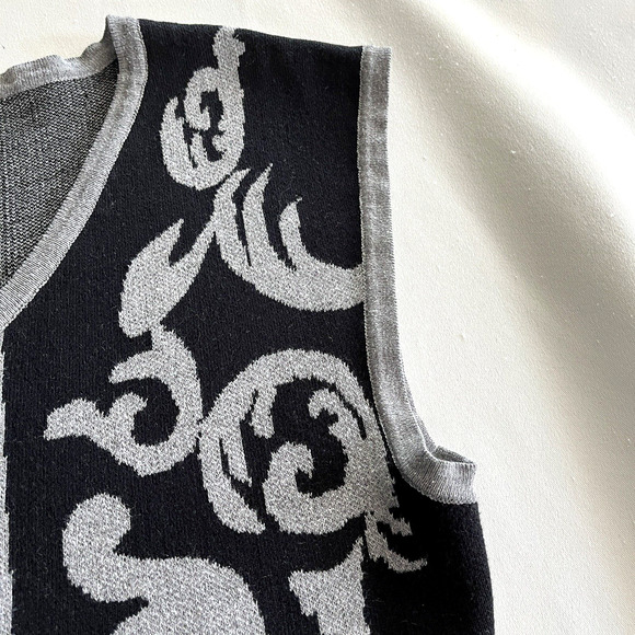 Pink Rose Womens Dress Size 1X Knit Black Grey Sleeveless Shift Y2K 80's Work - Picture 4 of 10